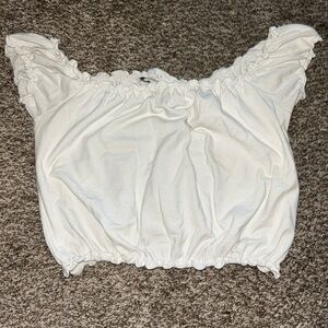Brandy Melville white off shoulder crop top
